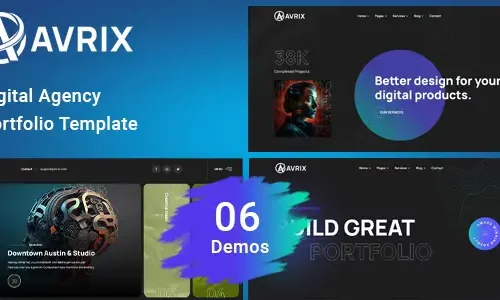 Avrix - Digital Agency Portfolio HTML Template