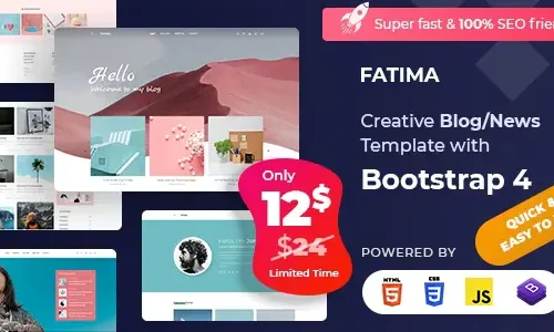 Fatima - Personal Blog HTML5 with Bootstrap Template