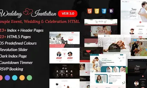 Wedding Event - Wedding Invitation and Celebration HTML Template