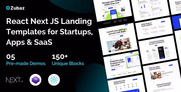 Zubaz - Startup & SaaS React Next Js Template 1.0