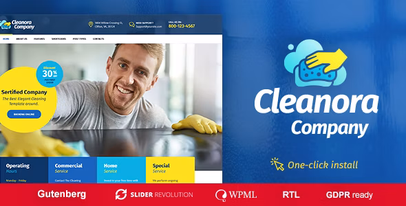 Cleanora - Cleaning Services WordPress Theme 1.1.6