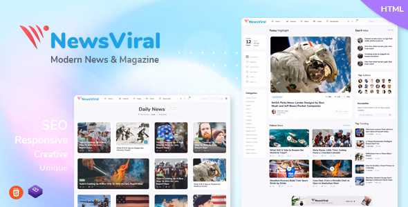 Newsviral - Modern News & Magazine HTML5 Template 2.1