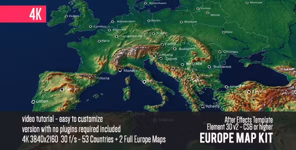 Europe Map Kit for After Effects