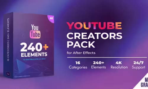 Youtube Creators Pack 240+Elements for After Effects