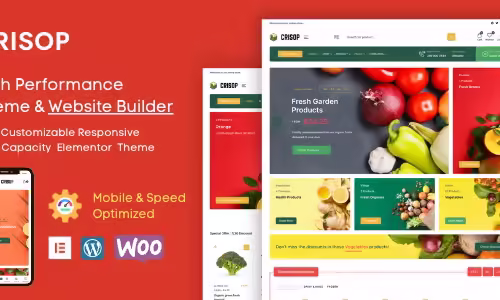 Crisop - Grocery & Organic Food Shop Elementor WooCommerce Theme