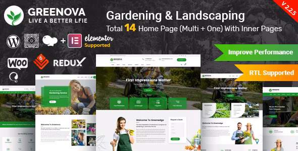 Greenova - Gardening & Landscaping WordPress Theme 2.3.5