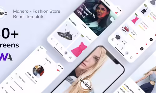 Manero - Fashion eCommerce React Mobile App | PWA