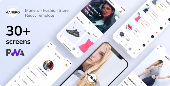 Manero - Fashion eCommerce React Mobile App | PWA