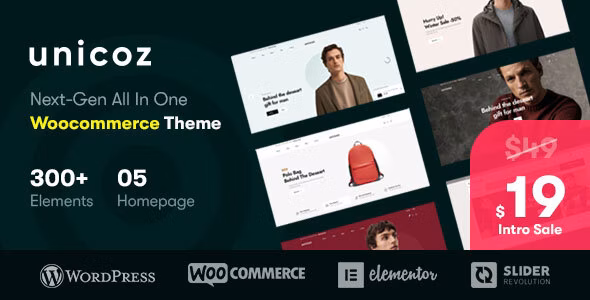 Unicoz - Elementor WooCommerce Theme 1.0.6