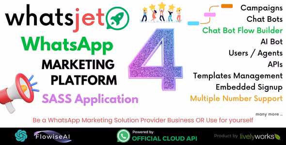 WhatsJet SaaS - A WhatsApp Marketing Platform with Bulk Sending, Campaigns, Chat Bots & CRM