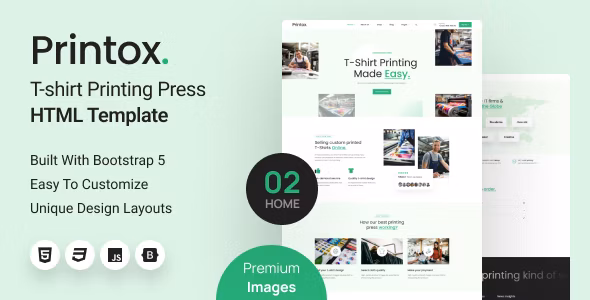 Printox- T-shirt Printing Press HTML Template