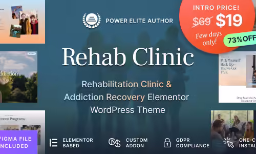 Rehab Clinic - Addiction Recovery Center WordPress Theme 1.0.1