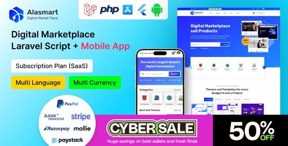 Alasmart - Digital Product Download Marketplace Laravel Script