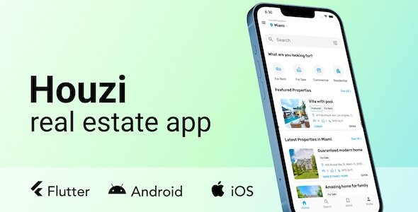 Houzi real estate app - Flutter Android iOS