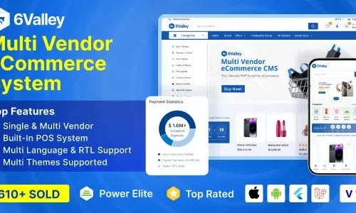 6Valley Multi-Vendor eCommerce CMS - Complete eCommerce Mobile App, Website, Seller and Admin Panel