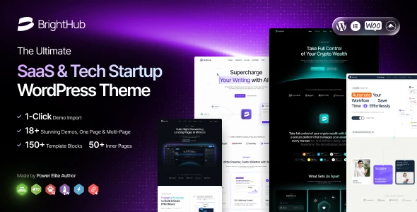 BrightHub - SaaS & Tech Startup WordPress Theme