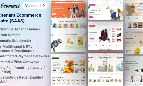 Ecommet - Multitenant Ecommerce Website Builder (White Label)