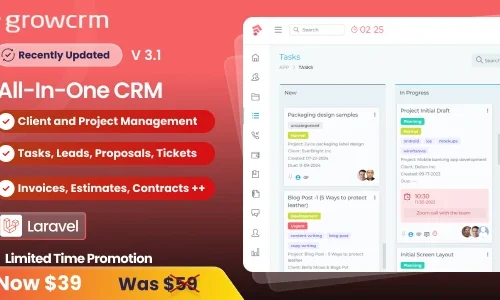 Grow CRM - Laravel Project Management