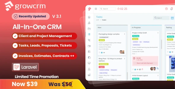 Grow CRM - Laravel Project Management