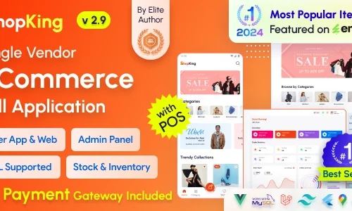 ShopKing - eCommerce App with Laravel Website & Admin Panel with POS | Inventory Management
