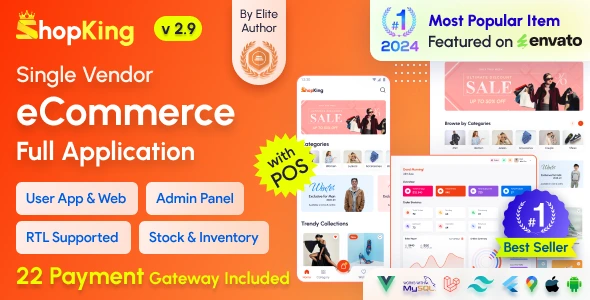ShopKing - eCommerce App with Laravel Website & Admin Panel with POS | Inventory Management