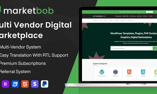 Marketbob - Multi-Vendor Digital Marketplace (SAAS)