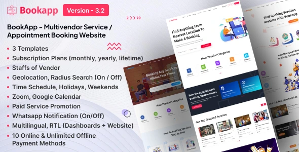 Bookapp - Multivendor Service & Appointment Booking Laravel Marketplace (SAAS)
