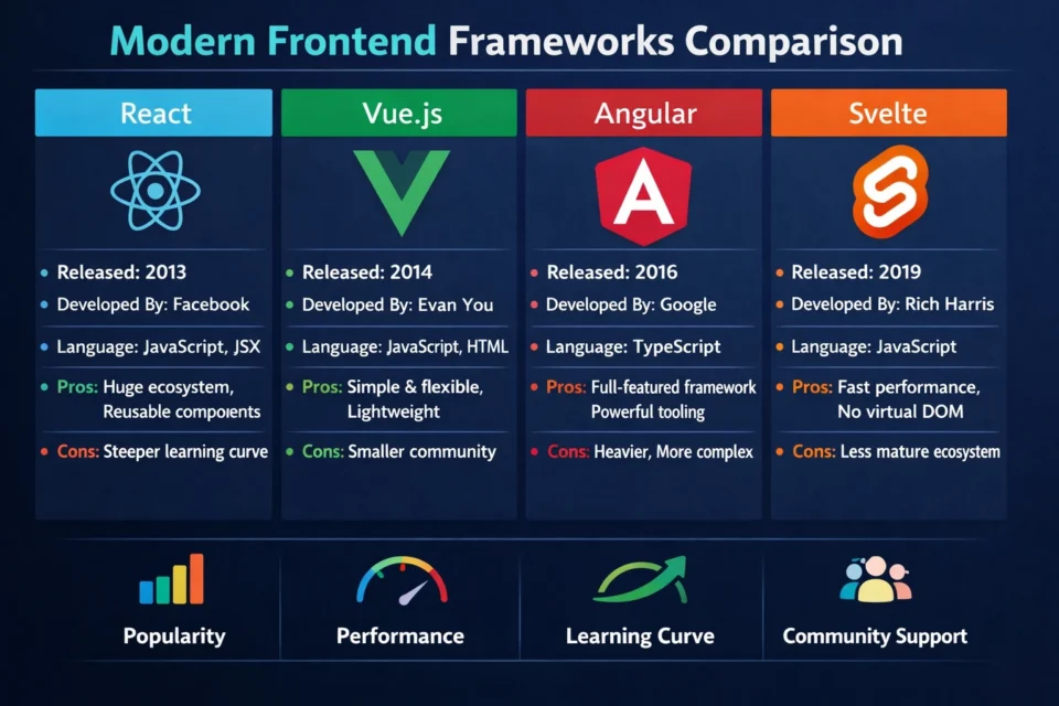 modern frontend frameworks comparison