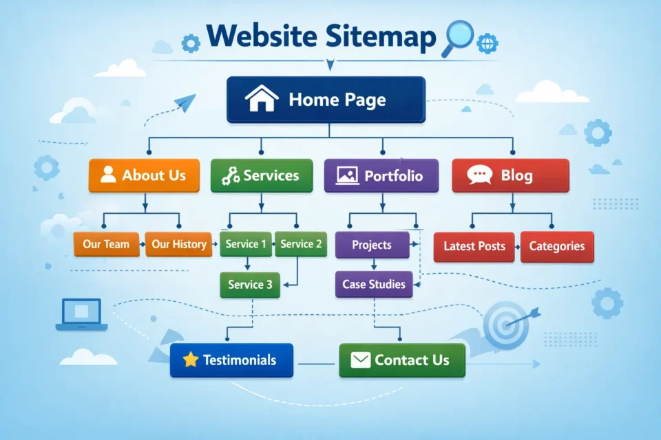 Website sitemap flow diagram