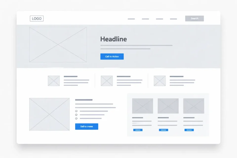 Website wireframe mockup