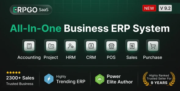 ERPGo SaaS - All In One Business ERP With Project, Account, HRM, CRM & POS