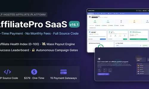 AffiliatePro SaaS – Affiliate & Vendor System + Mobile App, AI, Telegram