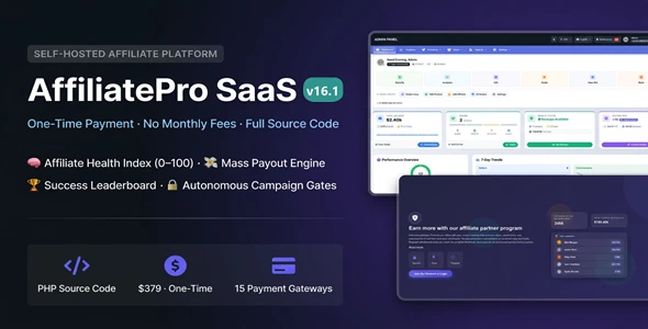 AffiliatePro SaaS – Affiliate & Vendor System + Mobile App, AI, Telegram